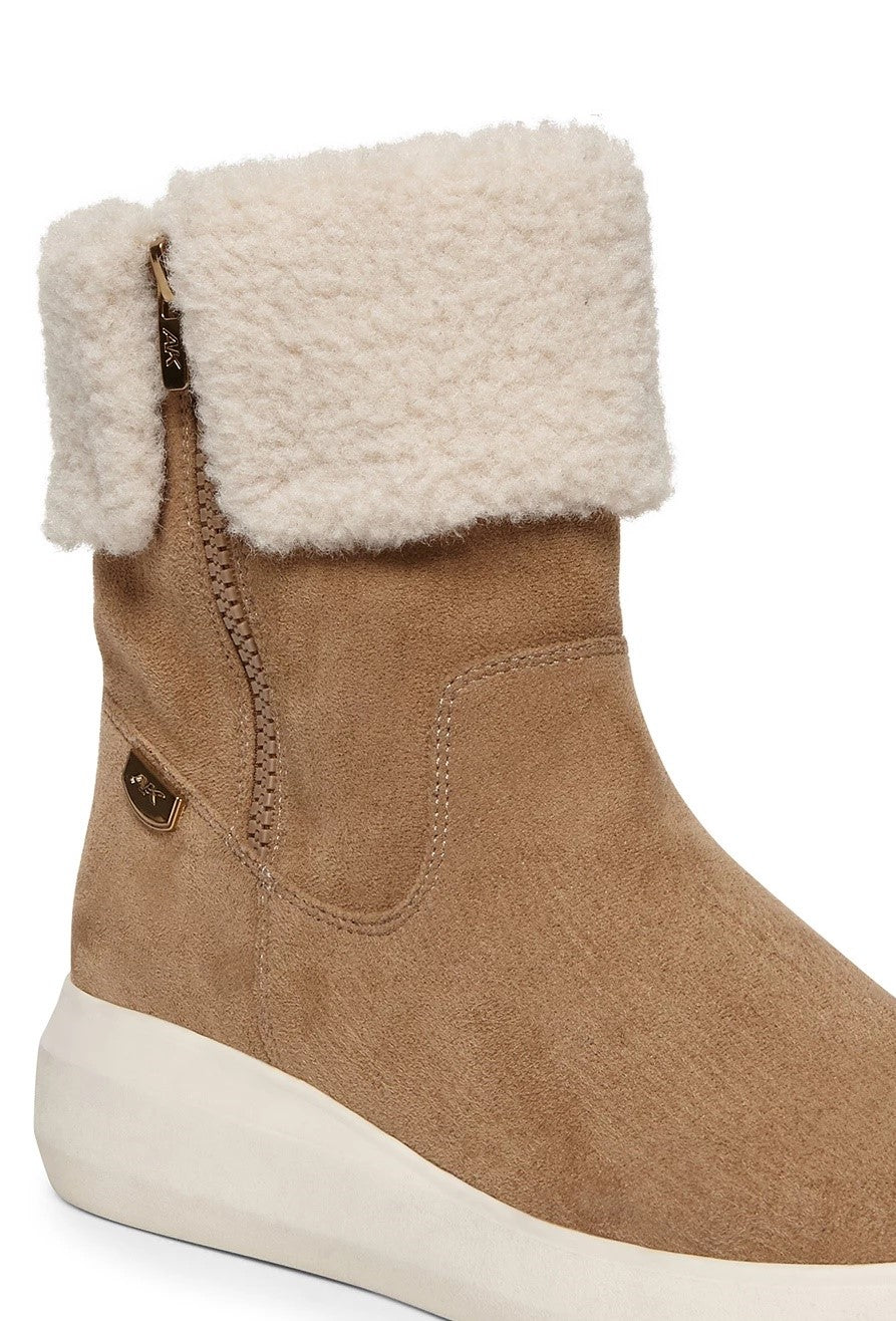 Anne Klein Women's Frizby Ankle Bootie Beige Size 8.5 M