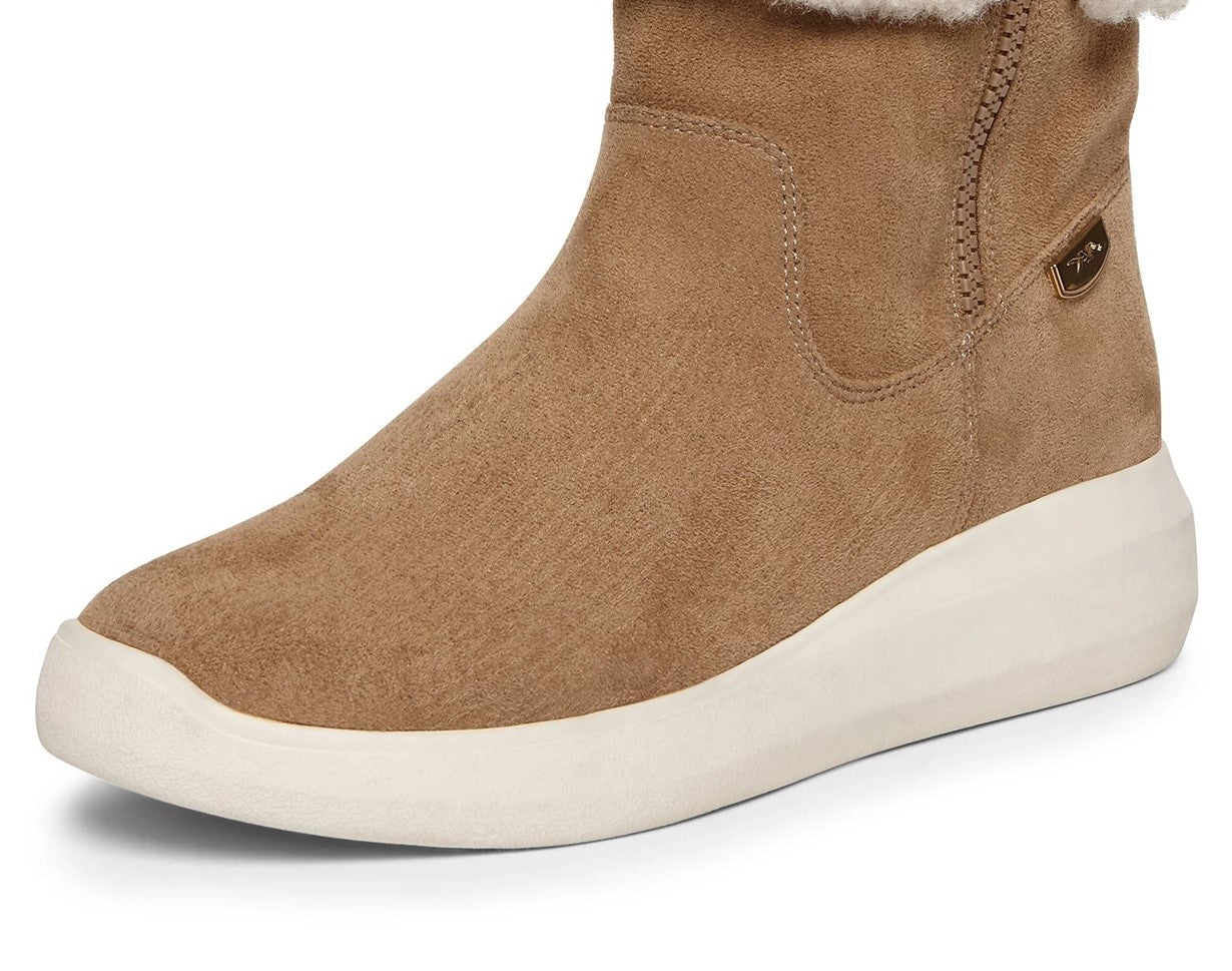 Anne Klein Women's Frizby Ankle Bootie Beige Size 8.5 M