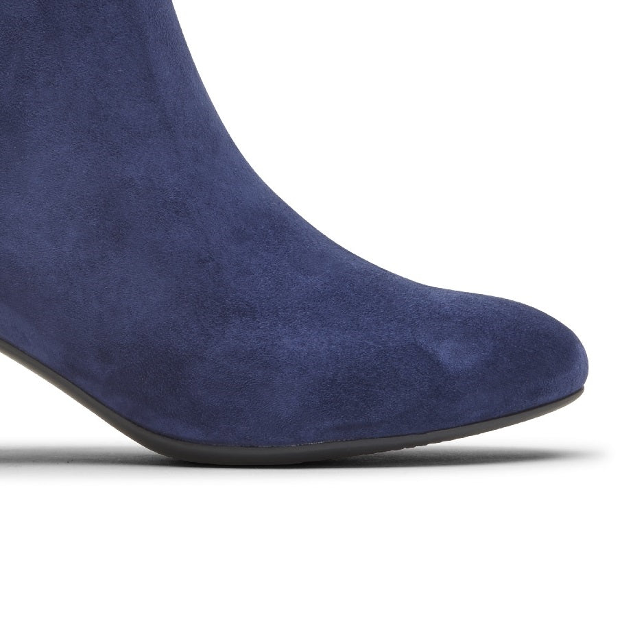 Rockport Women's Total Motion Oaklee Ruffle Ankle Boots Shoes Navy Size 7 W