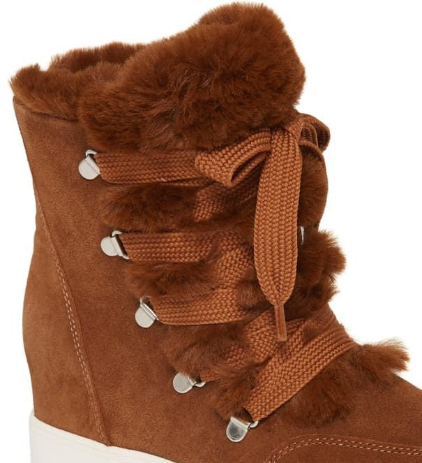 Steve Madden Women's Wharton Faux Fur Bootie Brown Size 8.5 M