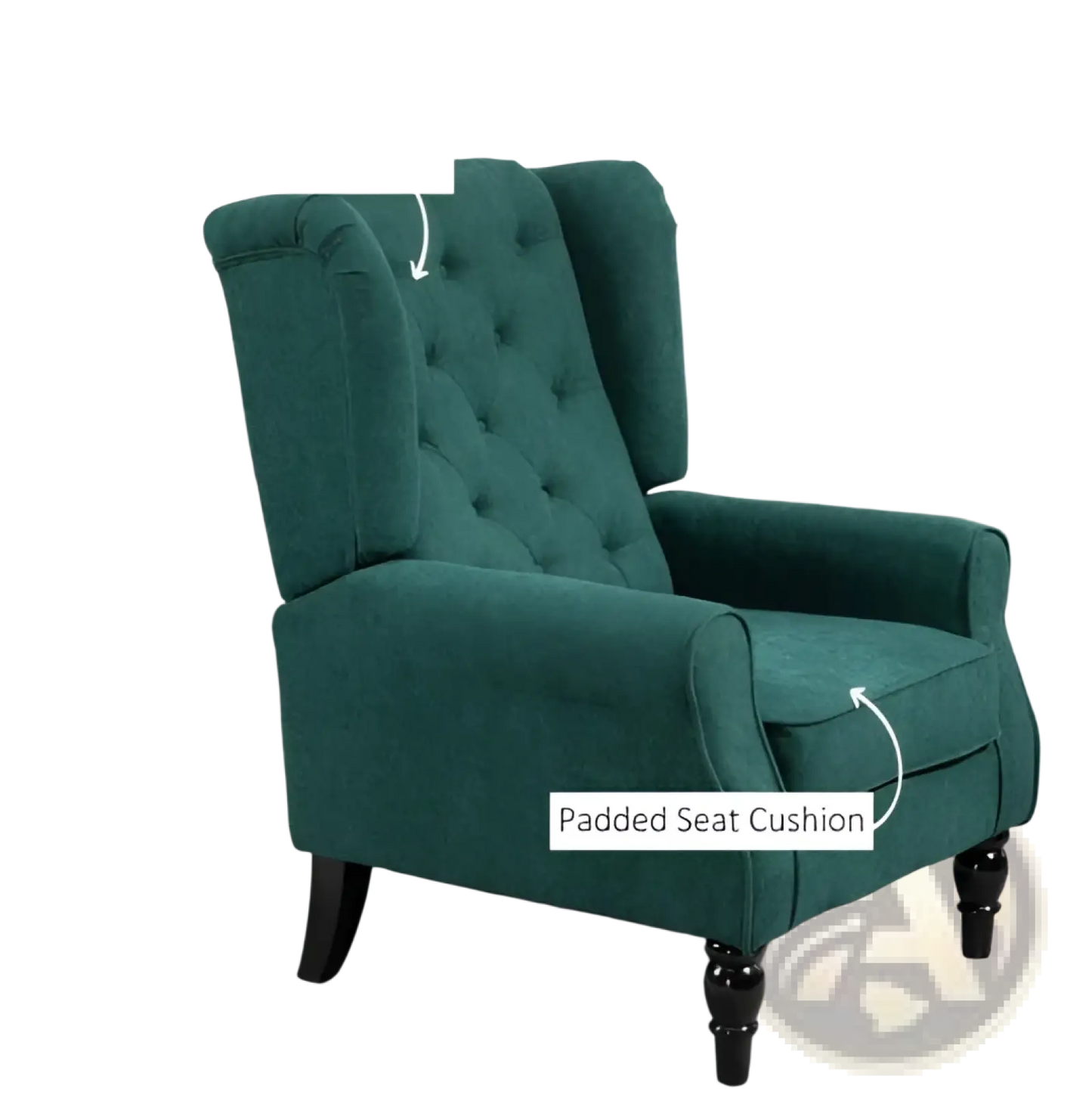 Tufted Velvet Accent Chair with Wood Legs