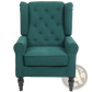 Tufted Velvet Accent Chair with Wood Legs