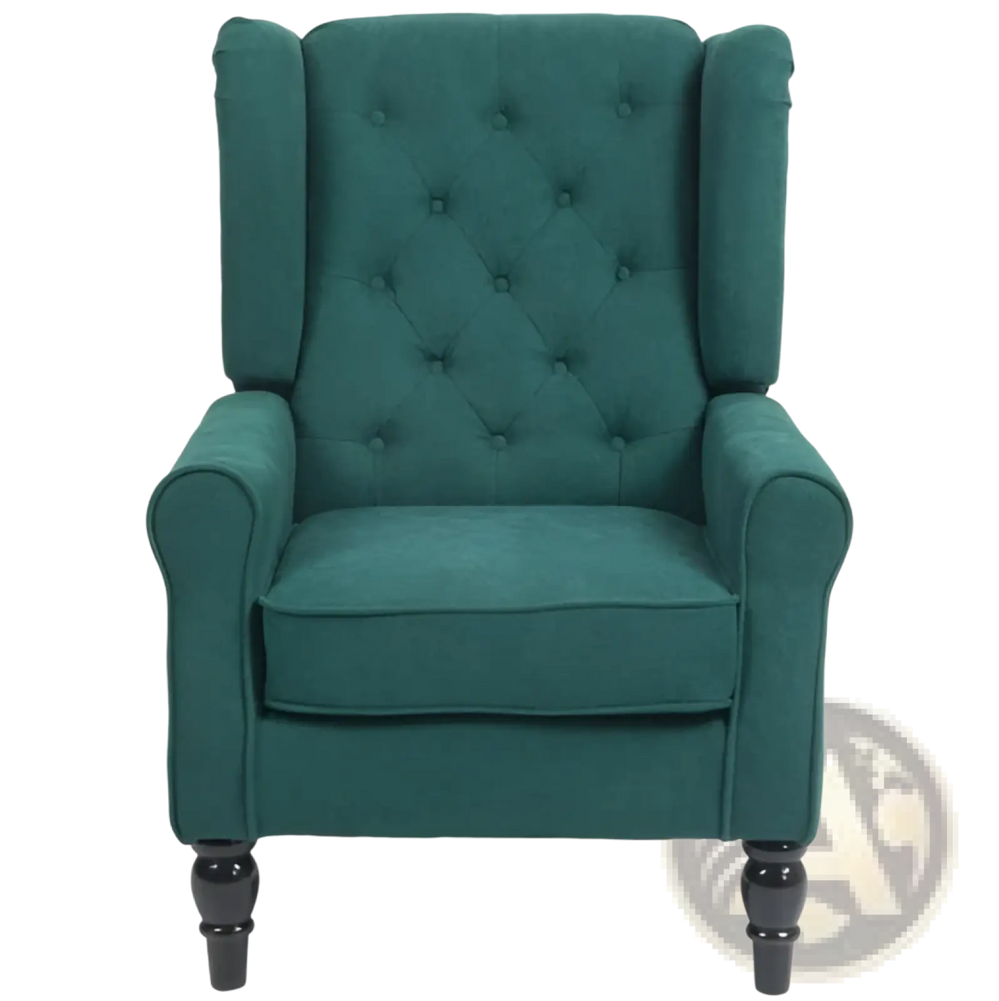 Tufted Velvet Accent Chair with Wood Legs