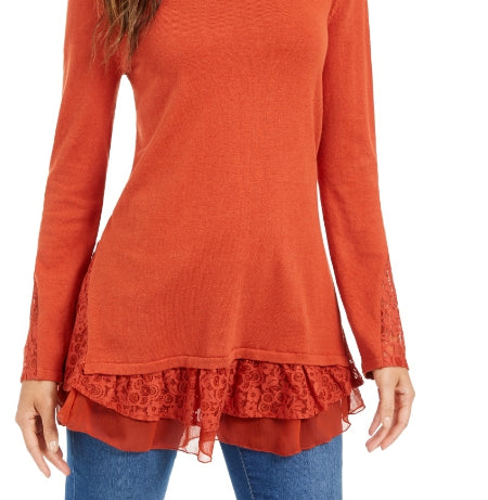 Style & Co Women's Layered Look Tunic Orange Size Extra Large