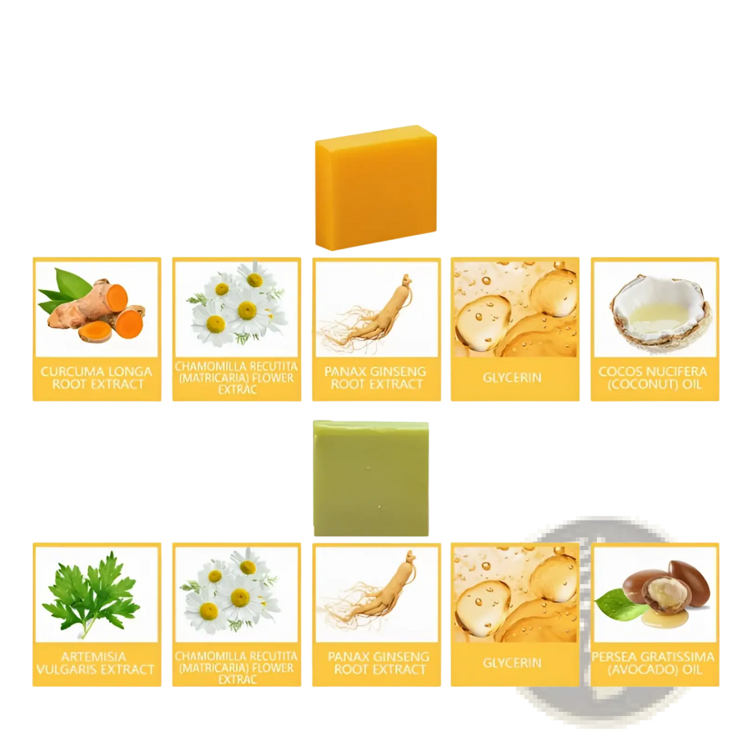 Turmeric and Mugwort Herbal Soap Bar Set 2pc
