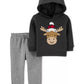 Carter's Baby Boys 2 Pc Moose Hoodie & Jogger Pants Set Charcoal Size 4T
