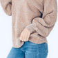 Frankie & Pop Women's Balloon Sleeve Detail Knit Lightweight Spring V neck Pullover Sweater Brown Size X-Large