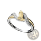 Two Tone 18k Gold Praying Hands Cubic Zirconia Ring