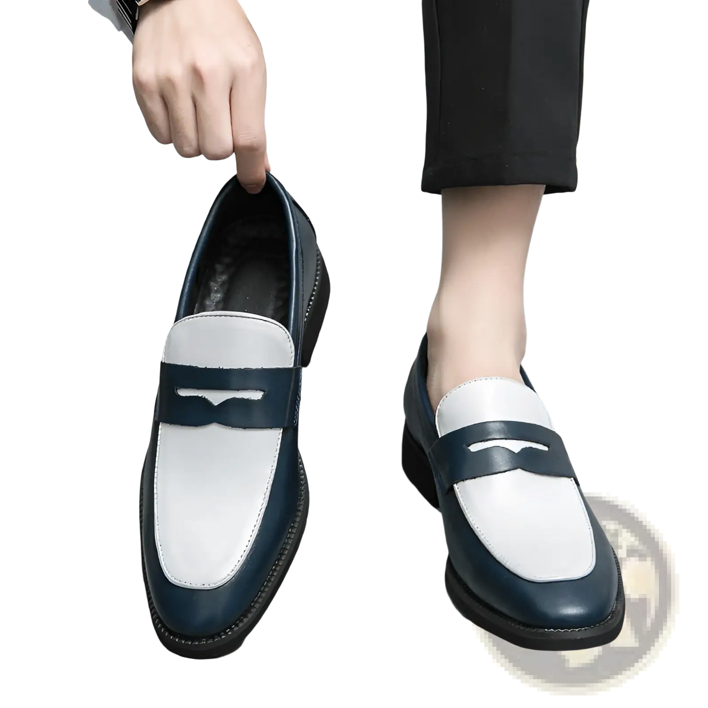 Two-tone Leather Loafers Casual Slip-on Shoes