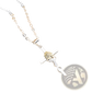 Two-tone Silver and Gold Sunflower Cross Pendant Necklace
