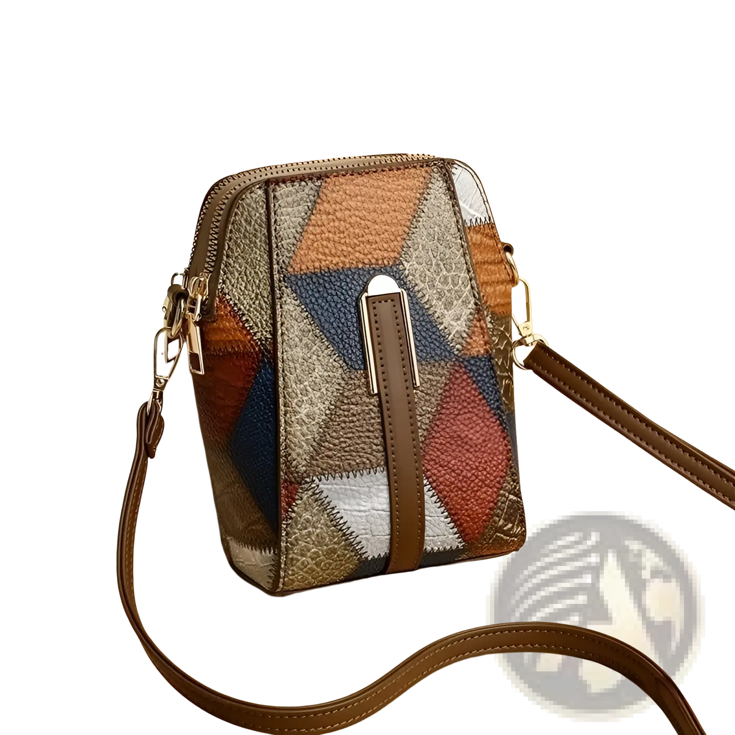 Two Tone Soft Leather Contrast Stitch Shoulder Bag