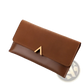 Two-tone Suede and Leather Clutch Wallet with Gold Clasp