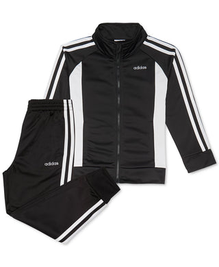 Adidas Little Girls 2 Pc Colorblocked Jacket & Pants Tricot Track Set Black Size 5
