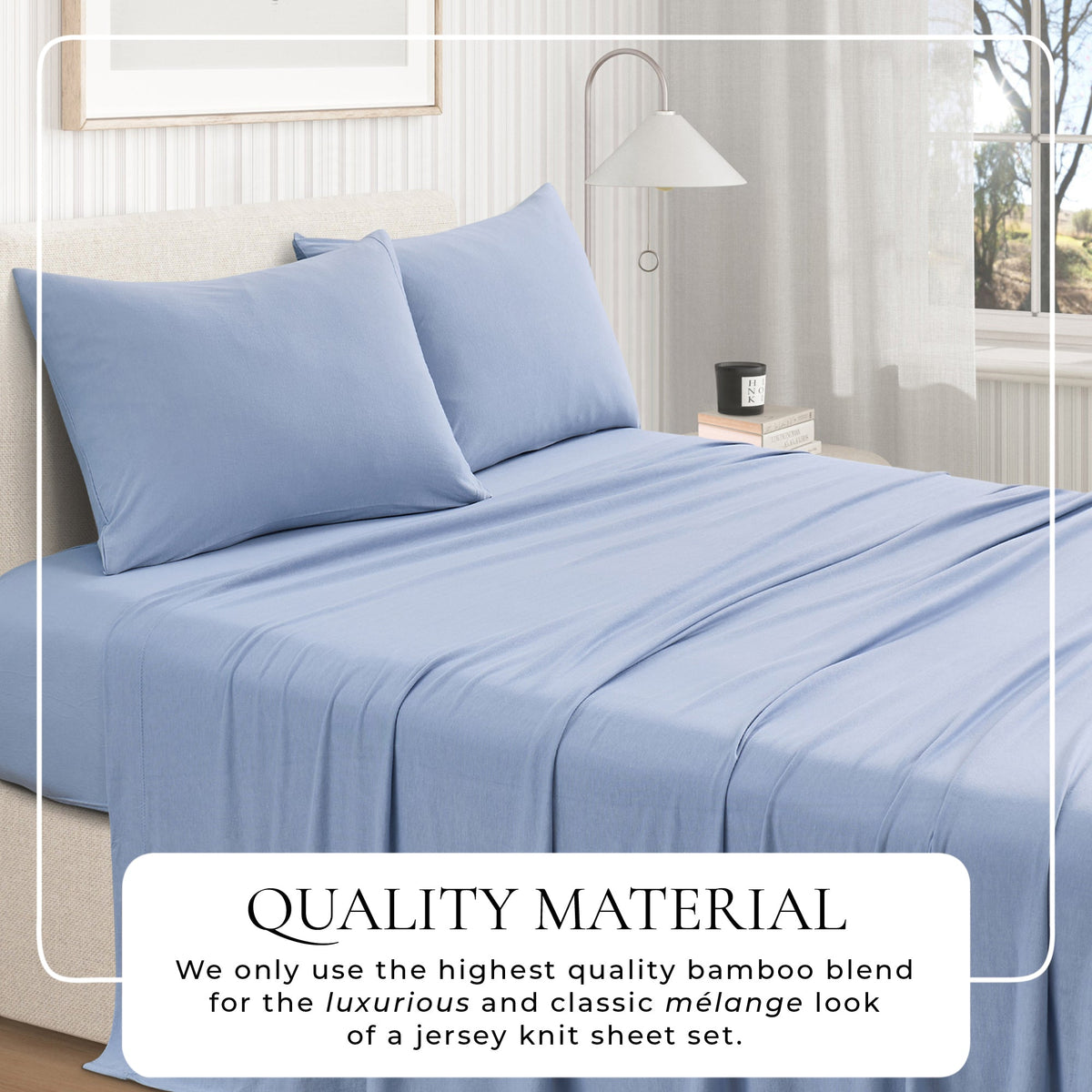 Viscose from Bamboo & Cotton Blend Jersey Knit Sheets