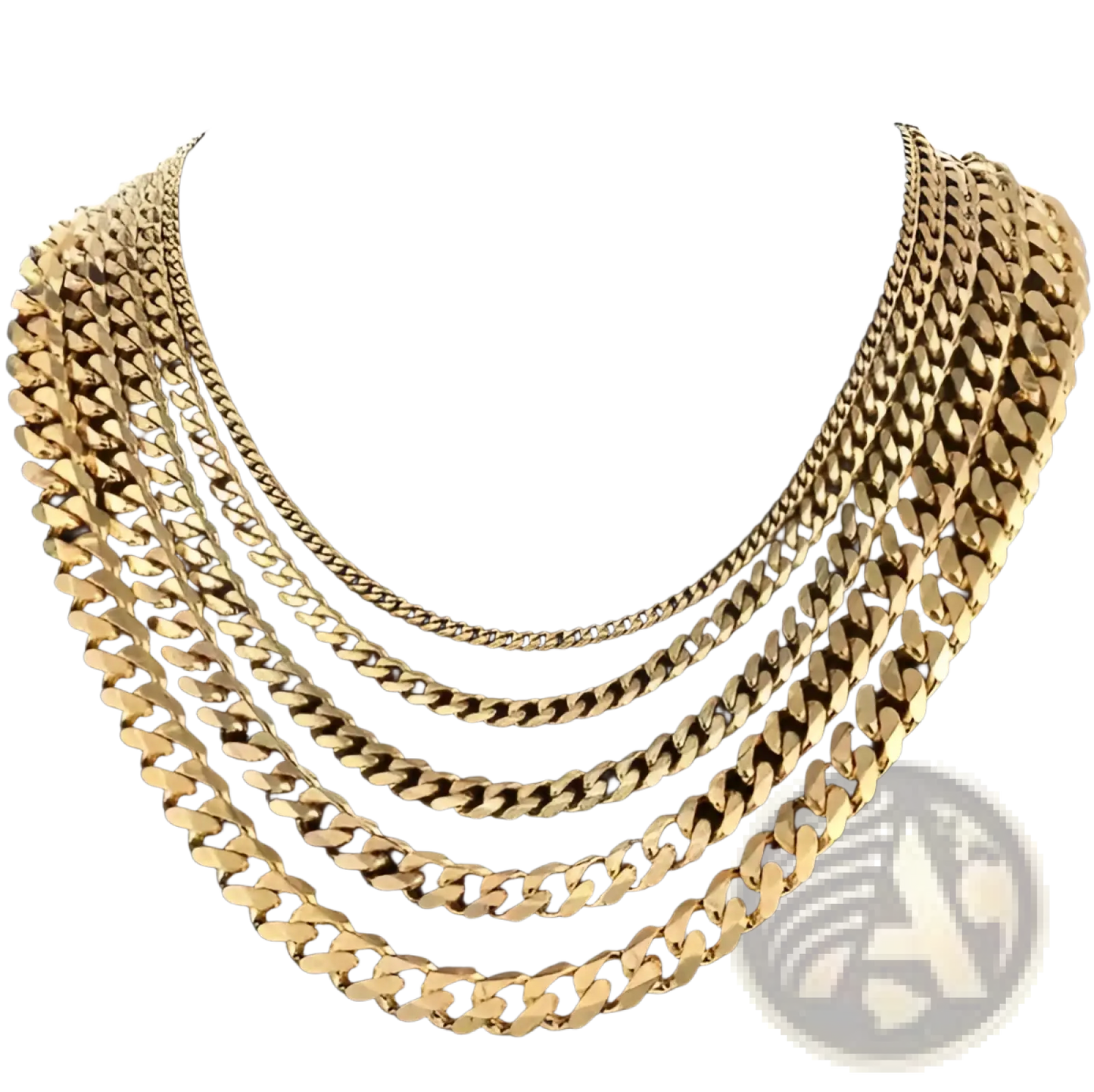 Unisex 18k Gold Plated Stainless Steel Cuban Link Necklace