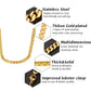 Unisex 18k Gold Plated Stainless Steel Cuban Link Necklace