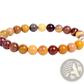 Unisex 8mm Polished Agate and Amethyst Stretch Bracelet