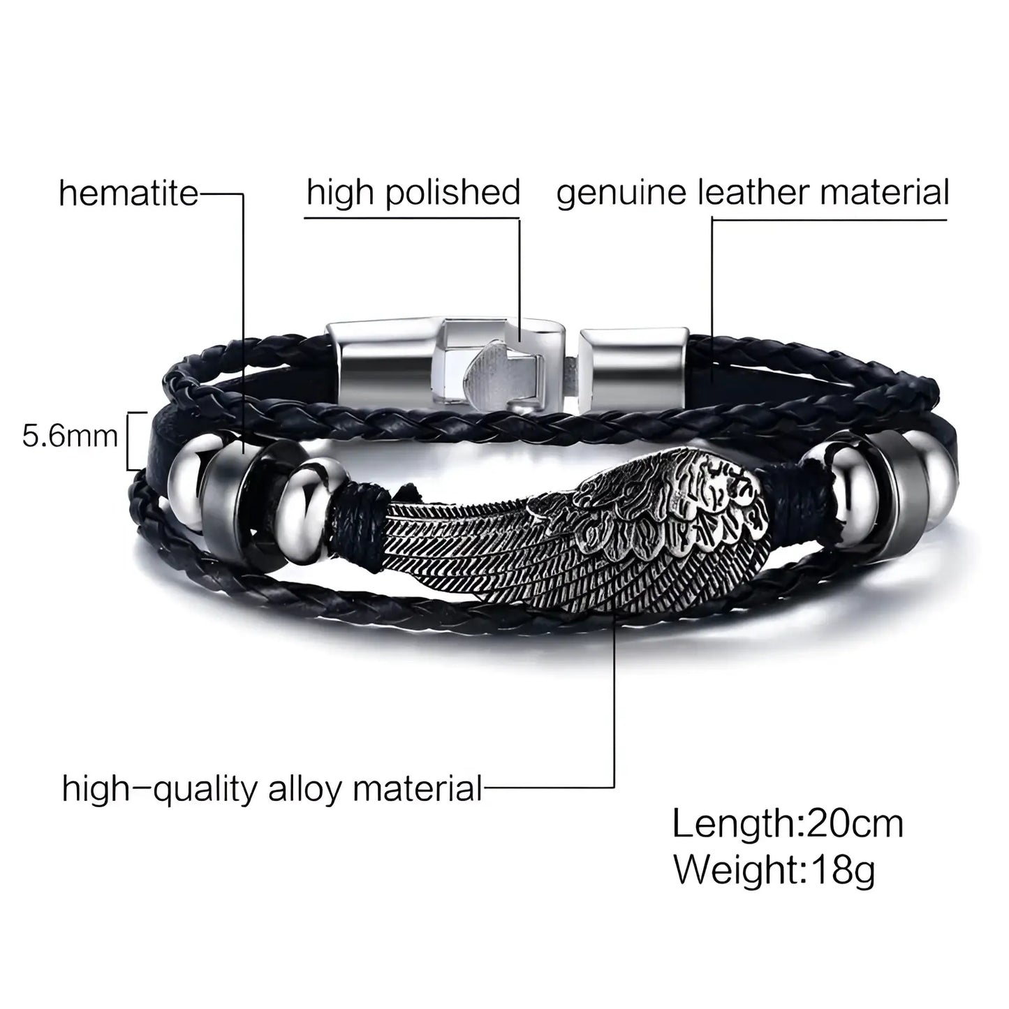 Unisex Braided Leather Infinity and Nautical Charm Bracelet