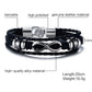 Unisex Braided Leather Infinity and Nautical Charm Bracelet