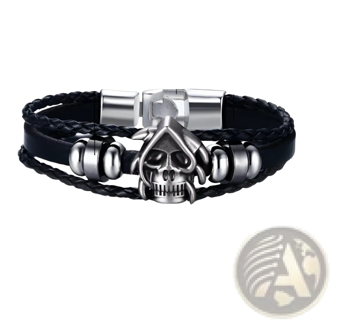 Unisex Braided Leather Infinity and Nautical Charm Bracelet
