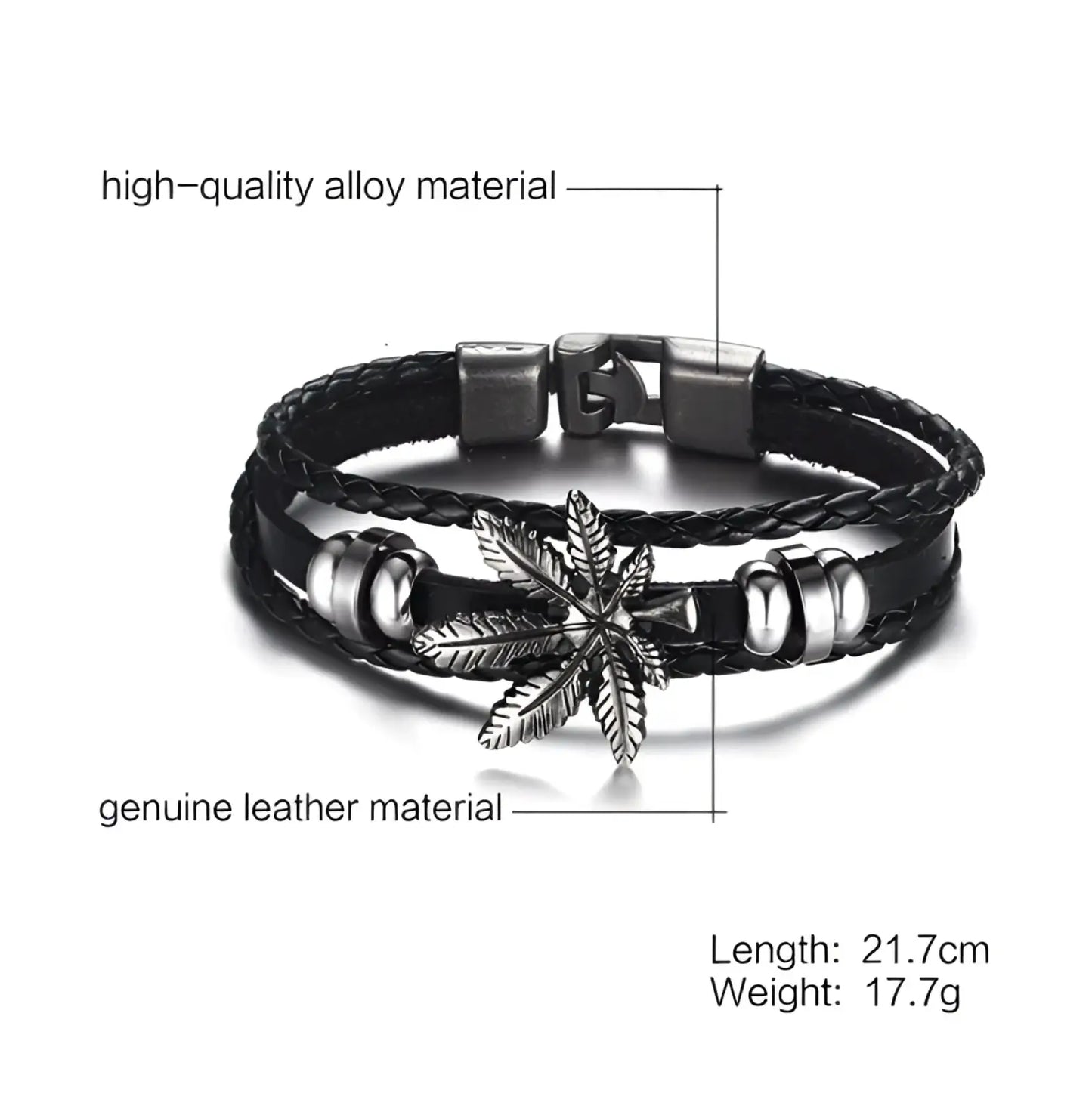 Unisex Braided Leather Infinity and Nautical Charm Bracelet