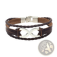 Unisex Braided Leather Infinity and Nautical Charm Bracelet