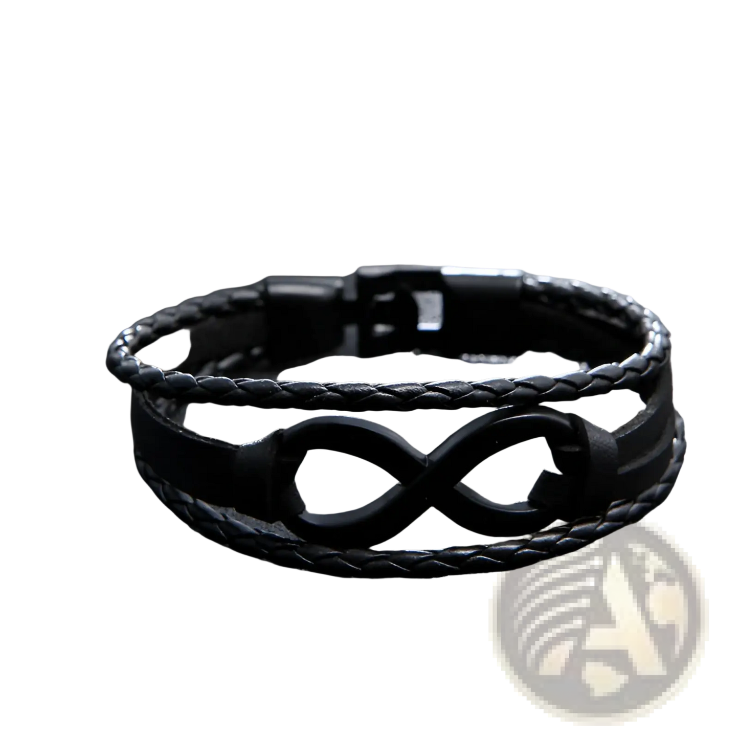 Unisex Braided Leather Infinity and Nautical Charm Bracelet