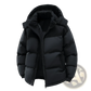 Unisex Corduroy Patchwork Detachable Hood Puffer Jacket