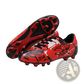 Unisex Professional Spike Cleats Red and Black Soccer Shoes
