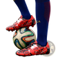 Unisex Professional Spike Cleats Red and Black Soccer Shoes