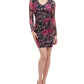 Guess Women's Printed Lace Stretch Sheath Dress Black Size 8