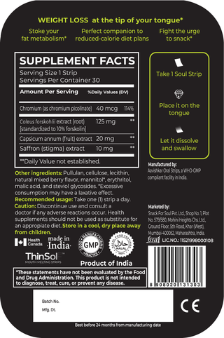 Soul Strips Slim Vegan Sugar Free Mixed Berries Flavor 30 Strips