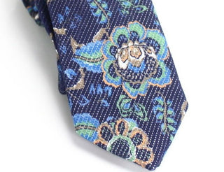 Bar III Men's Turner Floral Skinny Neck Tie Navy One SIze