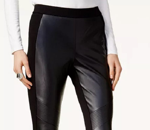 Bar III Women's Faux eather & Stretch Pants arge