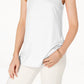 Maison Jules Women's Scoop-Neck Tank White Size Medium