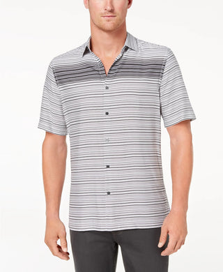 Alfani Men's Gradient Stripe Shirt Black Size Large