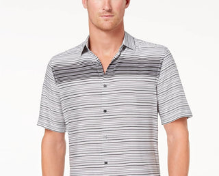 Alfani Men's Gradient Stripe Shirt Black Size Small