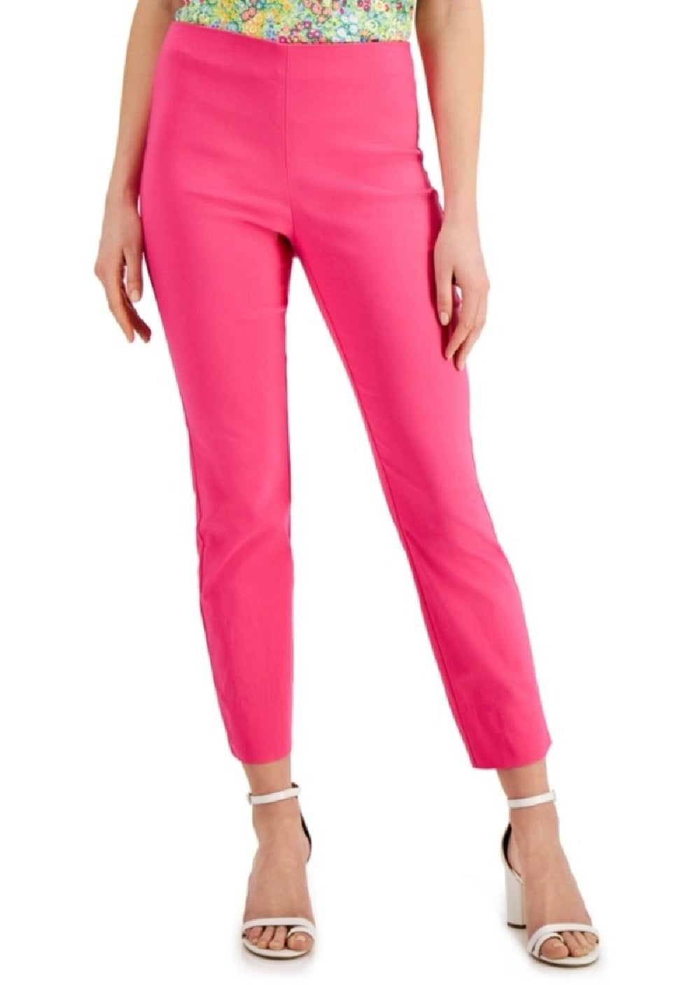 Charter Club Women's Chelsea Tummy Control Skinny-Leg Ankle Pants Dark Pink Size 4