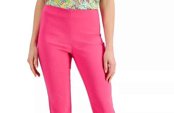 Charter Club Women's Chelsea Tummy Control Skinny-Leg Ankle Pants Dark Pink Size 4