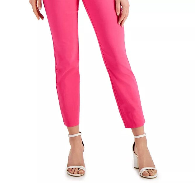 Charter Club Women's Chelsea Tummy Control Skinny-Leg Ankle Pants Dark Pink Size 4