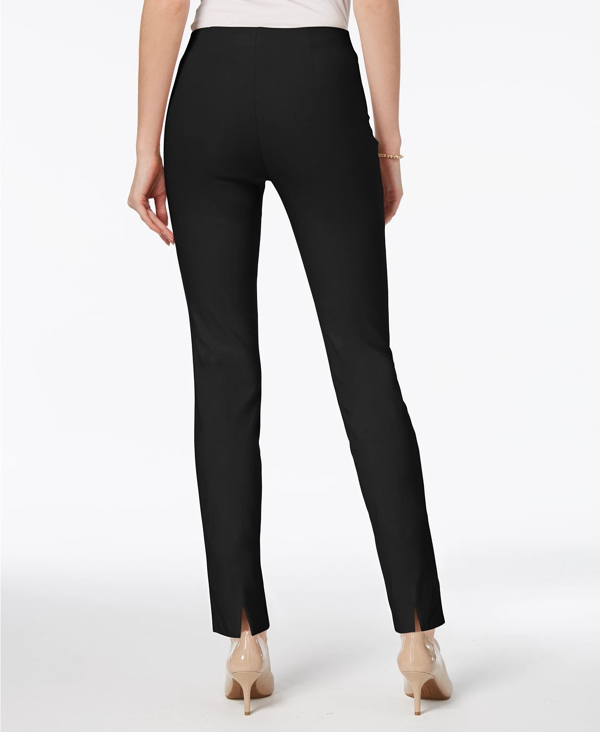 Charter Club Women's Chelsea Petite Tummy-Control Ankle Pants Black Size 14 P