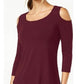 JM Collection Women's Cold-Shoulder Top Red Size X-Large