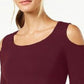 JM Collection Women's Cold-Shoulder Top Red Size X-Large