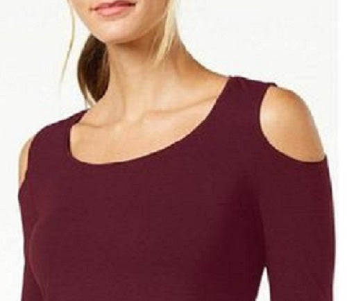 JM Collection Women's Cold-Shoulder Top Red Size X-Large