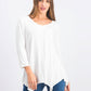 JM Women's Collection V-Neck Handkerchief-Hem Top White Size Extra Small