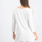 JM Women's Collection V-Neck Handkerchief-Hem Top White Size Extra Small