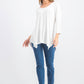 JM Women's Collection V-Neck Handkerchief-Hem Top White Size Extra Small