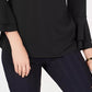 Charter Club Women's Bell Sleeve Keyhole Top Black Size Small