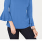 Charter Club Women's Bell-Sleeve Keyhole Top  Blue Size XX Large