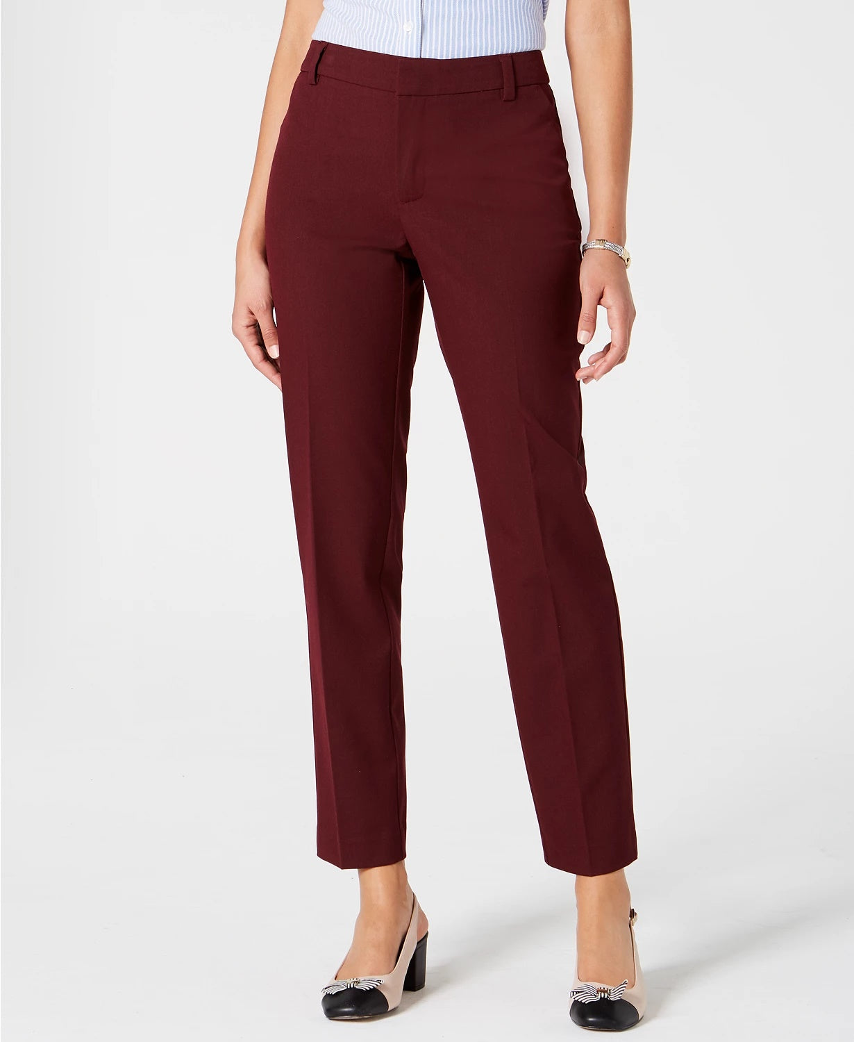 Charter Club Women's Slim-Fit Ankle Pants Wine Size 6